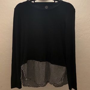 Black sweater with gingham detail